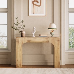 Long Console Table with Drawer, Wood Rectangular Sofa Table Behind The Couch, Farmhouse Entryway Foyer Hallway Tables for Entrance, Living Room - 1 of 4