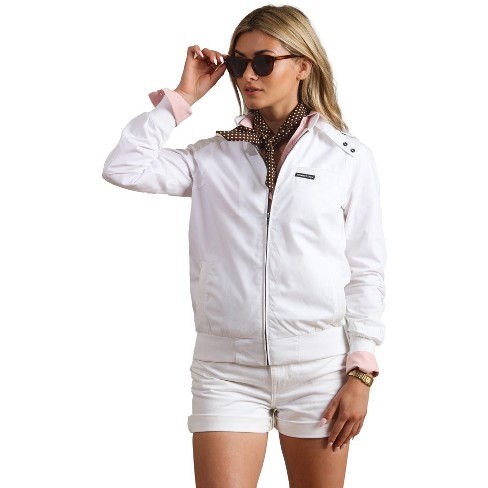 Members Only Women s Classic Iconic Racer Jacket Large White Target