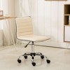 CAVINAS Mid-Back Home Office Desk Chairs, Faux Leather Adjustable Office Chair with 360° Swivel & Wheels, Ergonomic Office Chair, Armless Desk Chair - 3 of 4
