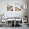 vidaXL 12" White Full Size Metal Bed Frame with Headboard & Footboard No Mattress - 3 of 4