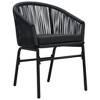 vidaXL Patio Dining Set Outdoor Dining Set Table and Chair Set for Garden - Black 31.5" Table Length 4 Items - 4 of 4