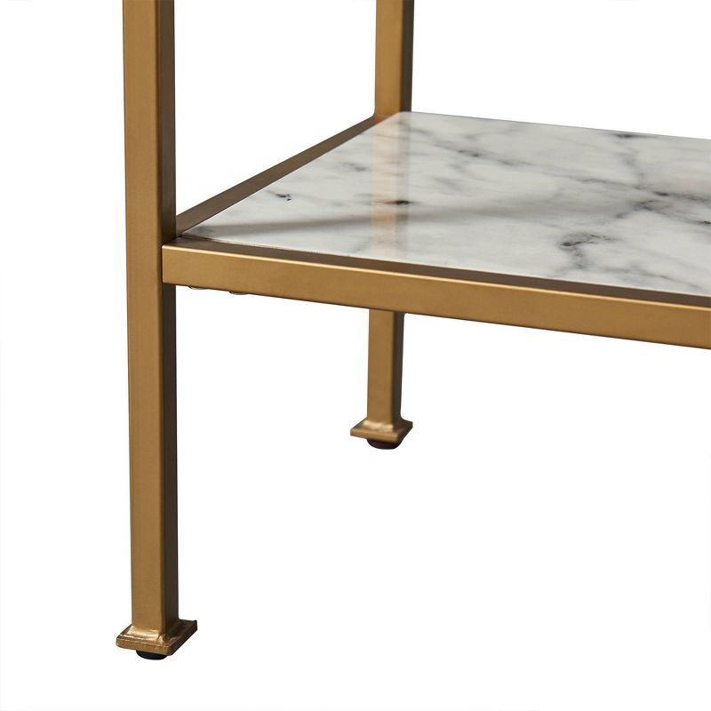 72&#34; Marmo Large 5 Tier Display Shelf Faux Marble/Brass - Teamson Home, 3 of 12