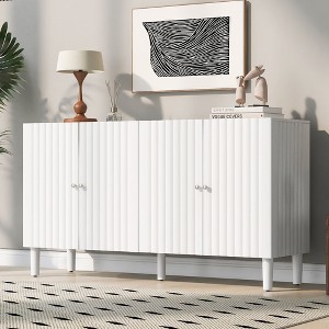 CAVINAS Modern Sideboard Cabinet with Wavy Pattern Doors & Sleek Metal Handles,Elegant Accent Cabinet for Entryway,Dining Room - 1 of 4