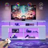 Pinmoco LED TV Stand for TVs up to 70", High Gloss Large Gaming Entertainment Center with Adjustable Shelf PS5 Storage TV Cabinet - 3 of 4