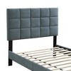 Royal Hampton Twin Bed, Tufted Gray Linen Upholstery, Biscuit Tufted Stitch - 4 of 4