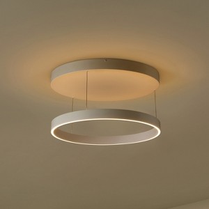 JONATHAN Y Jense 23.75" Minimalist Modern Metal Adjustable Dimmable Ring LED Pendant - 1 of 4