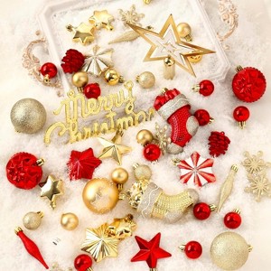GAOMON Christmas Ball Ornaments, 70 Pcs Shatterproof Christmas Tree Ornaments Hanging Balls, Christmas Plastic Decorative Baubles - 1 of 4