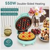YASHE Mini Waffle Maker, 550W Waffle Iron, Ready Indicator Light, Cool Touch Handle, Non Stick Coating, Compact Size - 2 of 4