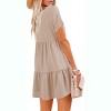 Imily Bela  Summer Flowy Babydoll Dress V Neck Short Sleeve Swing Mini Tunic Casual - 4 of 4