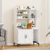 COZONY 51" Cat Litter Box Enclosure with 4 Shelves & Storage Cabinet — Wooden Hidden Cat House Furniture with Scratch Pad for Indoor Washroom - 4 of 4