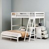 Twin Over Full Bunk Bed with Built-in Desk, Storage Drawers, Convertible Design, Solid Wood Frame - 3 of 4