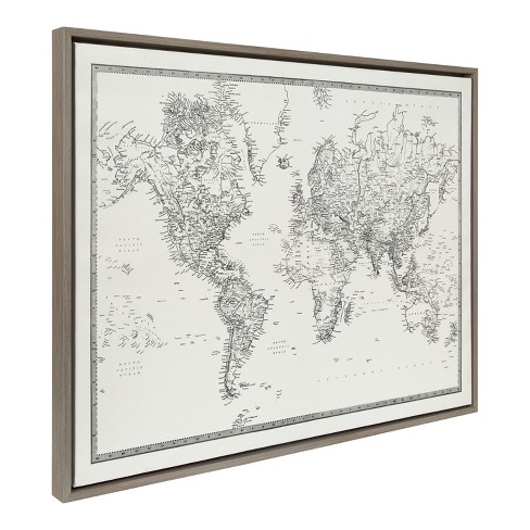 Bianco Wood World Map Art: Canvas Prints, Frames & Posters