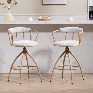 Grungis Swivel Bar Stools Set of 2,Counter Stools with Metal Frame,Kitchen Chairs for Kitchen Island,Home Pub - 1 of 4