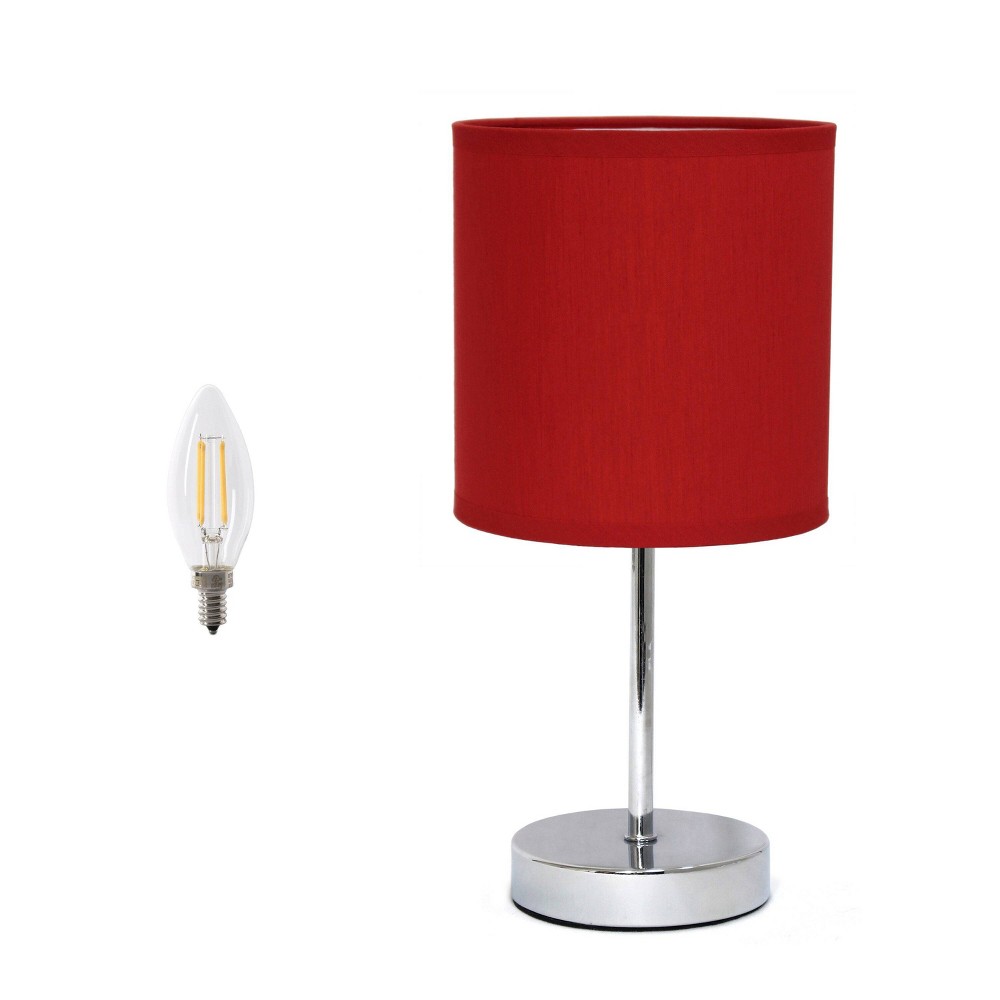 Photos - Floodlight / Street Light Creekwood Home Nauru 11.81" Petite Metal Stick Table Desk Lamp with Fabric