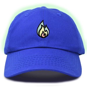 Dalix Fire Embroidered Lit Flame Dad Hat Cotton Baseball Cap Adjustable Mens - 1 of 4