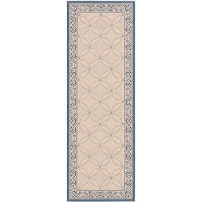Natural Blue 27" Easy-Care Flat Woven Synthetic Area Rug