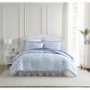 Laura Ashley 3pc King Bedford Comforter Bedding Set Blue : Target