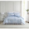 Laura Ashley 3pc King Bedford Comforter Bedding Set Blue: Cotton ...