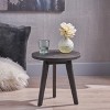 VYNXARIA Side table,Featuring a trendy round top supported by three cheekily jutting legs,Dark Gray - 2 of 4