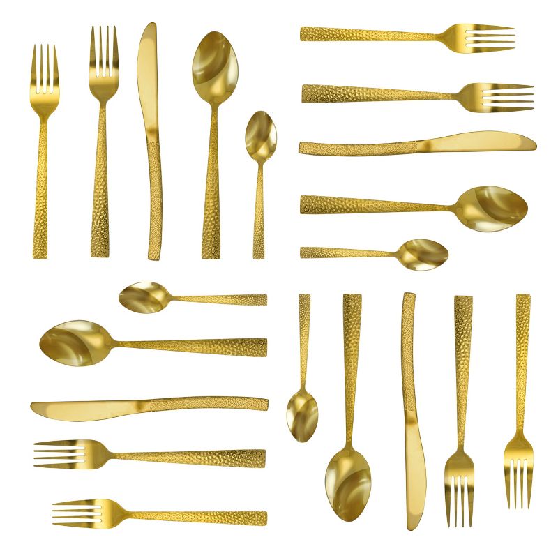 Megachef Baily 20 Piece Flatware Utensil Set, Stainless Steel Silverware Metal Service for 4 in Dream Color, 4 of 8