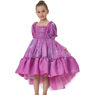 2Bunnies Girls Petticoat High-Low Ruffled Shimmer Birthday Gown Princess Dress