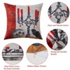 GustoWave Decorative Halloween Throw Pillow Covers Pillow Covers Skeleton Skull Square Cushion Case for Couch Beige 18 x 18 inches, Set of 4 - 2 of 4