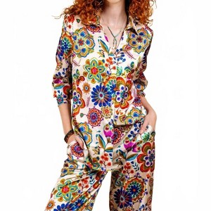 Women's Wo's Retro Floral Print Blouse - PAPARAZZI - 1 of 3