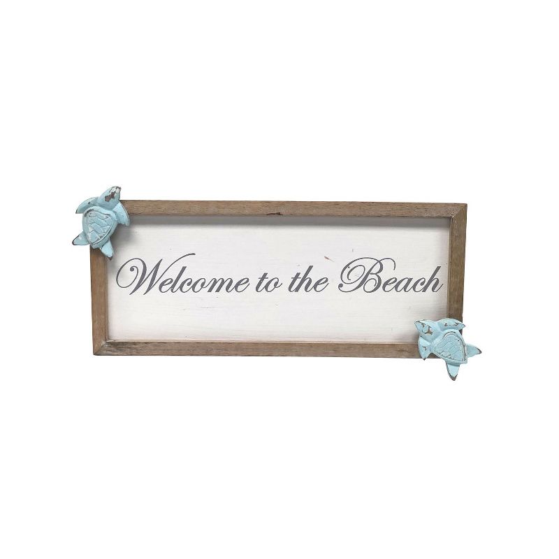 Beachcombers Whitewashed Turquoise Turtle Wall Plaque Wall Hanging Decor Decoration Hanging Sign Home Decor With Sayings 16.5 x 1.25 x 8 Inches., 1 of 3