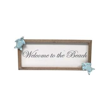 Beachcombers Whitewashed Turquoise Turtle Wall Plaque Wall Hanging Decor Decoration Hanging Sign Home Decor With Sayings 16.5 x 1.25 x 8 Inches.