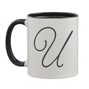 Personalization Mall Initial Accent Personalized Black 11 oz. Coffee Mug - 1 of 1