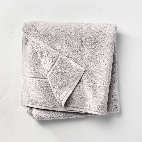 Quick-Dry Organic Cotton Ash Gray Bath Towels, Set of 6 + Reviews