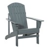 Maggift Patio Accent Chairs, Plastic Adirondack Chairs with Cup Holders, Lawn Chairs for Patio, Garden, Poolside, Gray, 28.5"*38.25"*36.5" - 3 of 4