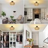 Mayeerty Rattan Light Fixtures Ceiling Mount,Boho Ceiling Light Fixture with Dimmable LED Bulb - 2 of 4