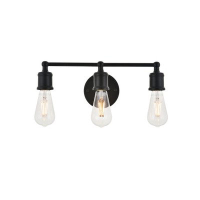 Elegant Lighting Serif 3 light black Wall Sconce