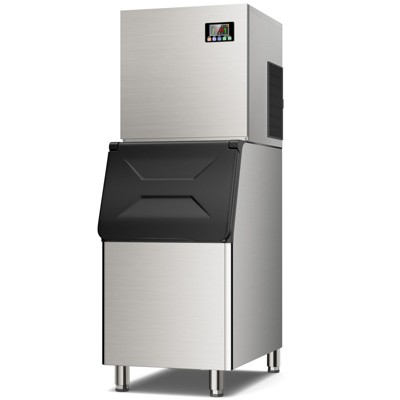 Mojgar Commercial Ice Maker Machine 400LBS/24H with 350LBS Storage Bin, 156 Full Cube Ice Ready in 8-15 min