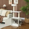 SKYONE White 3-Tier Cat Tree with Litter Box Enclosure, Scratching Posts, Climbing Platform & Top - 2 of 4
