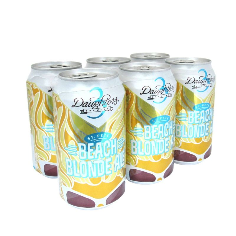 3 Daughters St. Pete Beach Blonde Ale Beer - 6pk /12oz Cans, 2 of 5