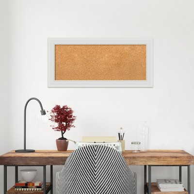 Natural Cork Board with Soft White Frame, 37.48" x 19.9"