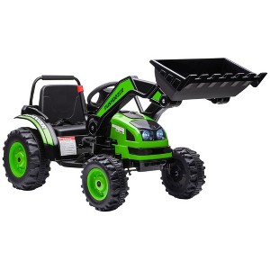 Aosom Kids' Ride-on Construction Excavator, Rechargeable 6V Battery Powered Truck with Realistic Sound and Headlights, Pink - 1 of 4