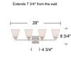 Regency Hill Mencino Modern Wall Light Satin Nickel Hardwire 28" 4-Light Fixture Etched Opal Glass for Bedroom Bathroom Vanity Reading Living Room - 4 of 4