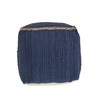 18" Gray and Natural Cotton And Jute Cube Pouf Ottoman - 4 of 4
