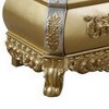 Royal Hampton Nightstand with Bombe Shaped and 3 Carved Drawers, Gold - 4 of 4