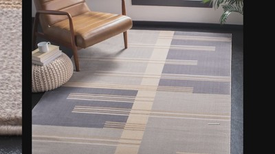 Art Deco Inspired 2' x 3' Hand-Knotted Gray Synthetic Area Rug