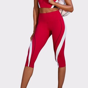 Women's Cropped Contrast Leggings - LASCANA - 1 of 4