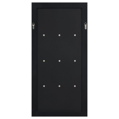 Silver Rectangular 3-Shelf Wall Mirror with Dark Edge
