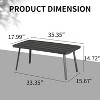 VINGLI Small Steel Outdoor Patio Coffee Table, All Weather Metal Outdoor Large Side Table for Patio Balcony Porch and Living Room, Rectangle, Black - 3 of 4