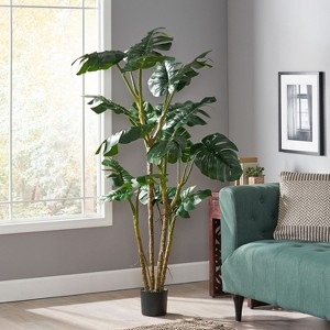 Gulches 180 Centimeter Artificial Monstera Tree Lush Greenery Exotic Tropical Decor Indoor Outdoor Home Office Corner Decoration - 1 of 4