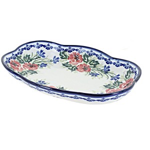 Blue Rose Polish Pottery 11E WR Scallop Dish - 1 of 1