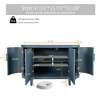 47"W 4-Door Curved Sideboard Storage Cabinet Buffet Accent Cabinet Console Table with Rounded Corner and Adjustable Shelves, Champagne/Blue-ModernLuxe - 4 of 4