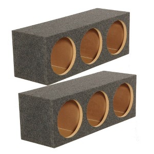 Q Power HD12 12" Sealed Triple Car Audio Subwoofer Sub Box Enclosure (2 Pack) - 1 of 4